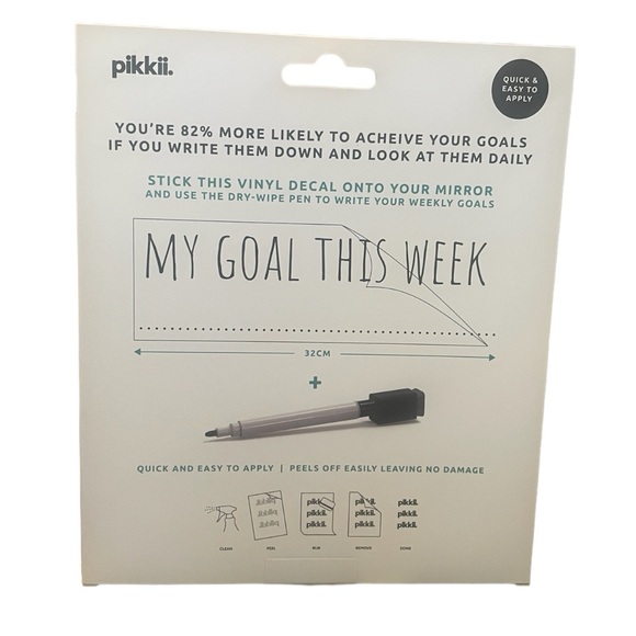 4/$20 NIB Pikkii My Goal Mirror Sticker and Pen - Picture 2 of 4